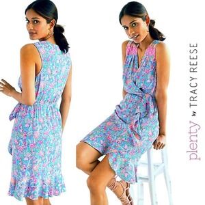 Anthropologie Plenty By Tracy Reese Faux Wrap Dress Floral Midi Dress Small